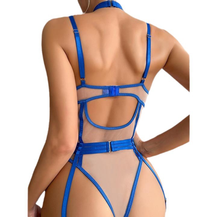 Mesh splicing three-dimensional fun jumpsuit